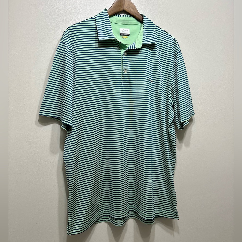 Greg Norman Collection Play Dry Golf Polo Shirt Men’s XL Green Blue Performance